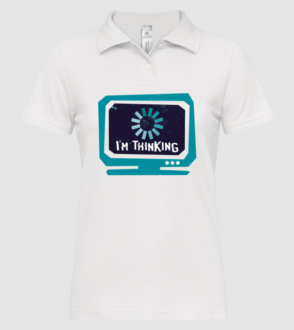 'I''m thinking Mă gândesc' model alb pe tricou