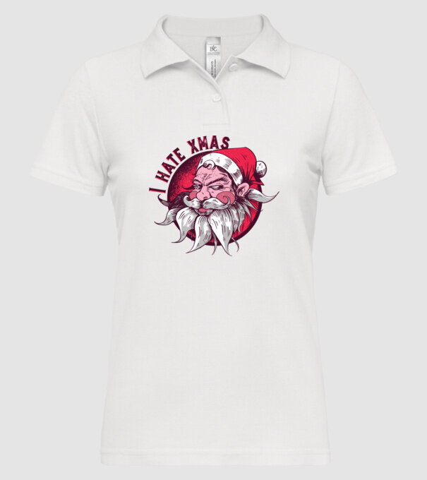 I Hate Xmas model alb pe tricou
