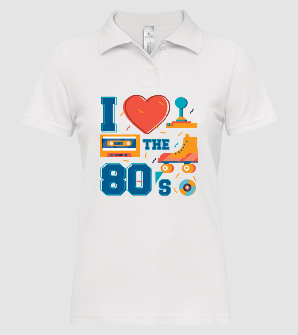 'I love the 80s - Iubesc anii ''80' model alb pe tricou