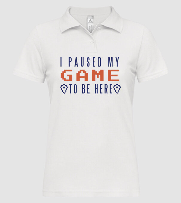 I Paused my game to be here model alb pe tricou