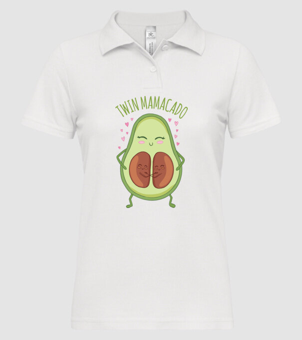 Gemeni Mamacado model alb pe tricou