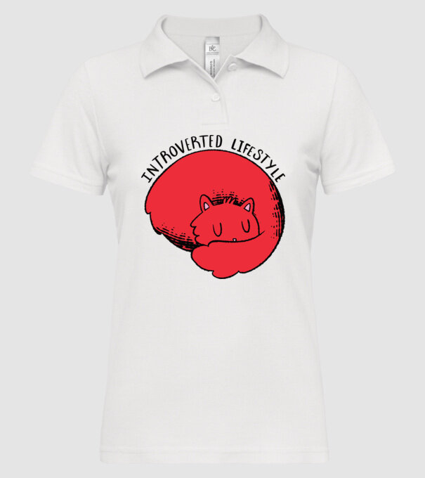 Pisică Introvertită model alb pe tricou