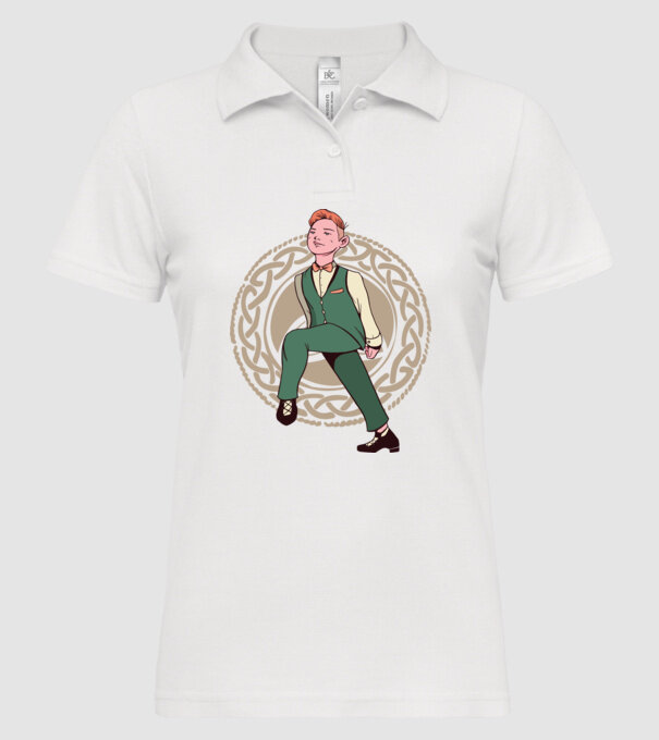 Bărbat Dansator irlandez model alb pe tricou