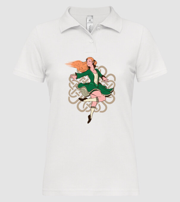 Femeile Dansatoare irlandeză model alb pe tricou