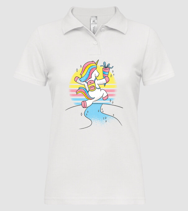 Unicorn școlar model alb pe tricou