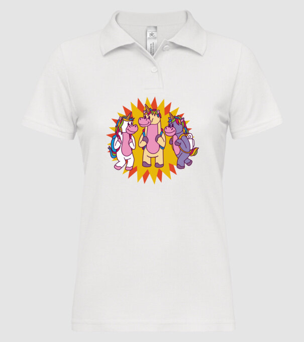 Unicorni școlari model alb pe tricou