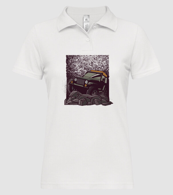 Jeep Offroad model alb pe tricou
