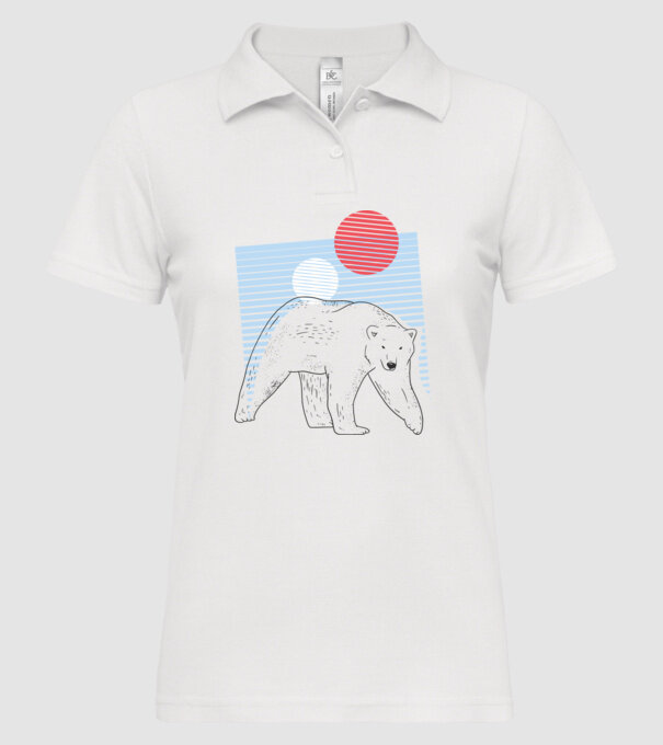 Urs polar model alb pe tricou