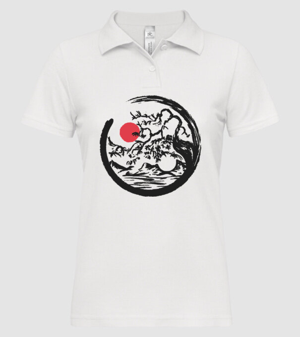Yin-Yang Bonsai model alb pe tricou
