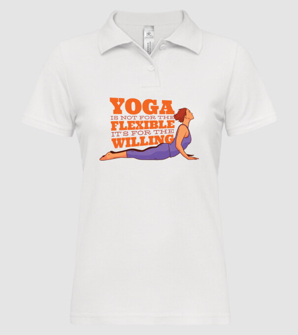 yoga perseverență model alb pe tricou