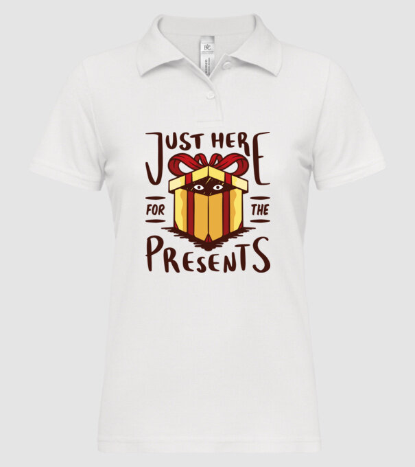 Just here for the presents tricou de Crăciun model alb pe tricou