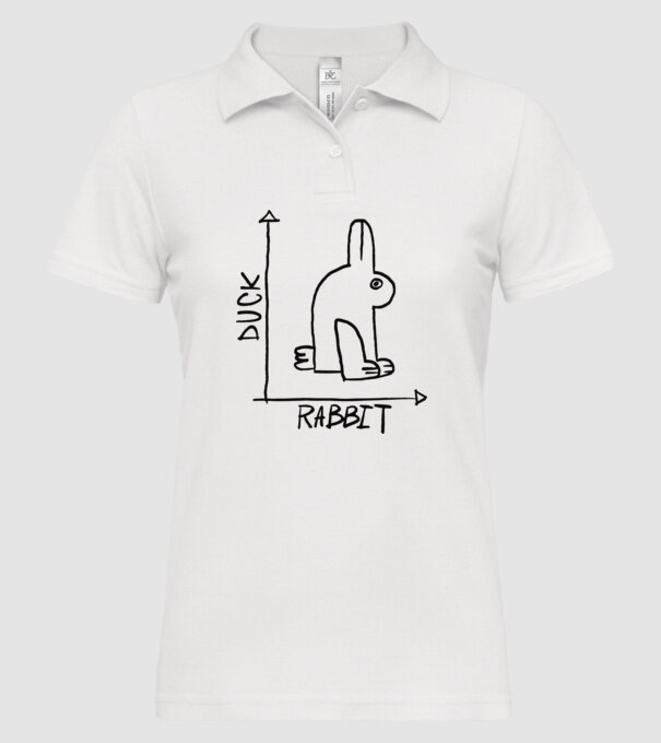 Rață vs Iepure model alb pe tricou