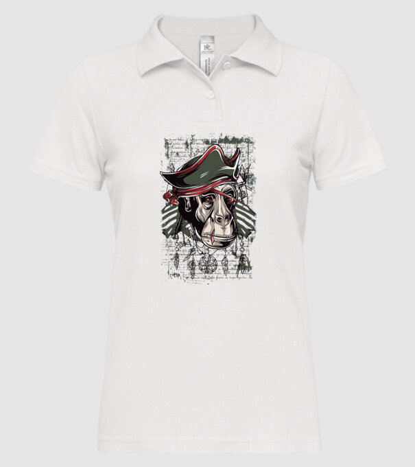 Maimuță Pirat model alb pe tricou