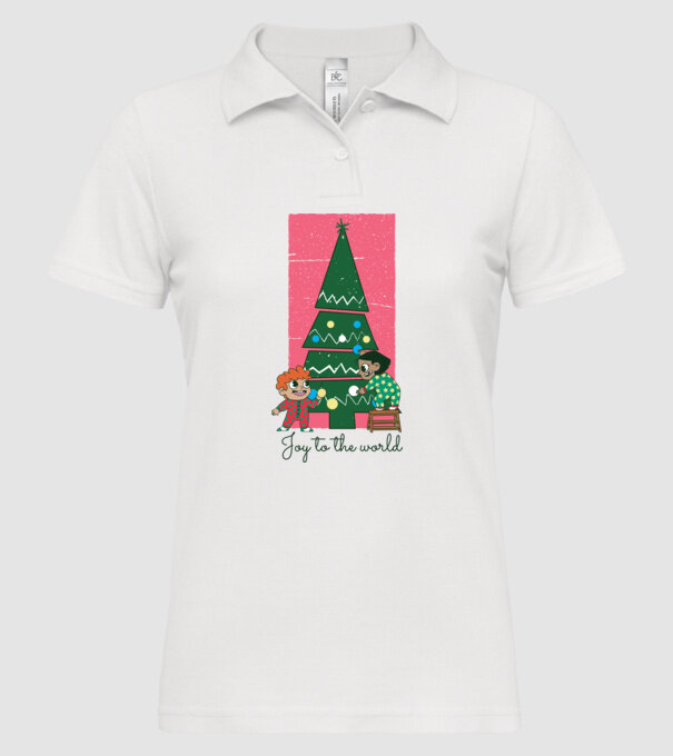 Împodobire pom de Crăciun model alb pe tricou