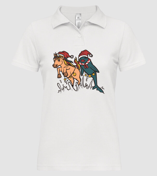 Animale de Crăciun model alb pe tricou