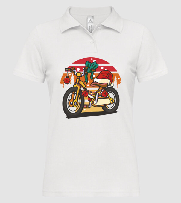 Bicicletă de Crăciun model alb pe tricou