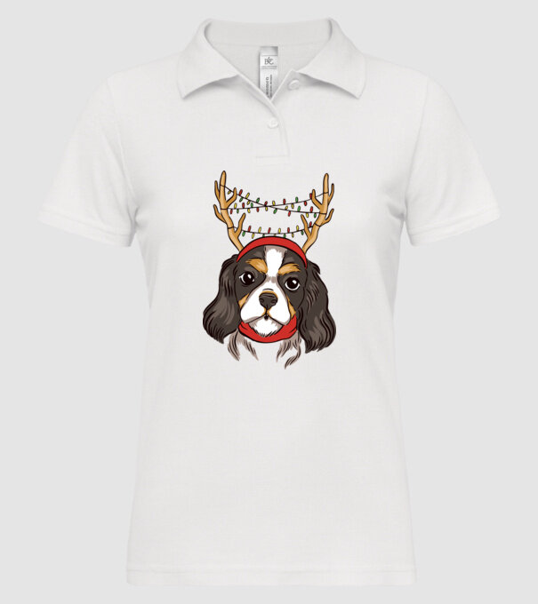 Cavalier de Crăciun model alb pe tricou