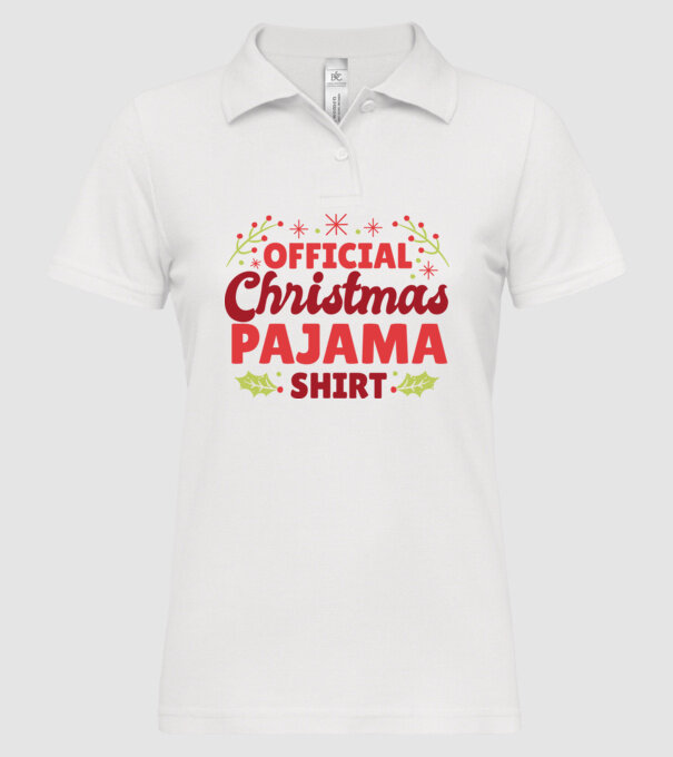 Pijama de Crăciun model alb pe tricou