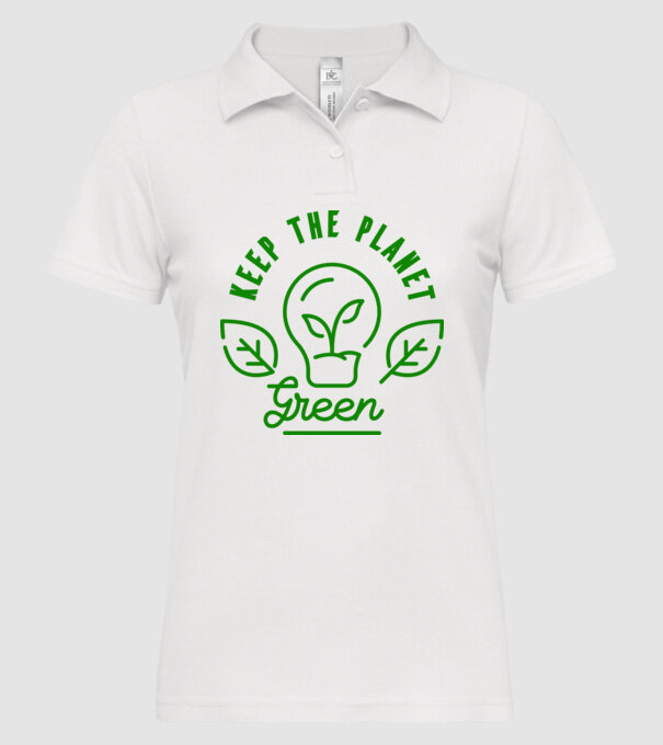 Keep The Planet Green - Ziua Pământului model alb pe tricou