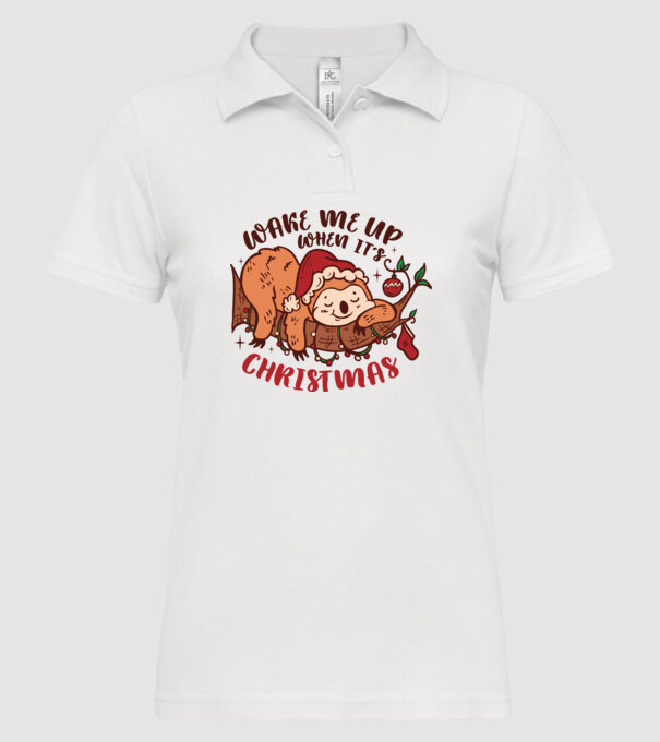 Trezește-mă când e Crăciunul model alb pe tricou