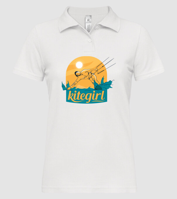Tricou Kitegirl Kitesurf model alb pe tricou