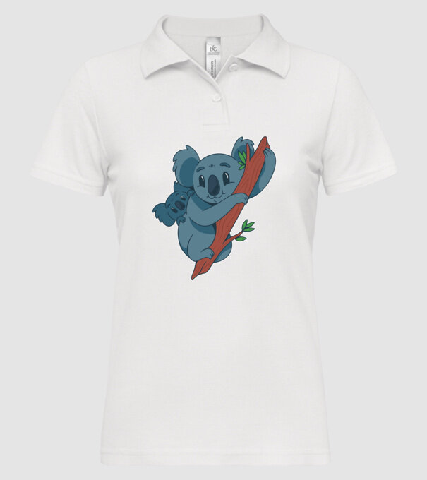 Coala model alb pe tricou