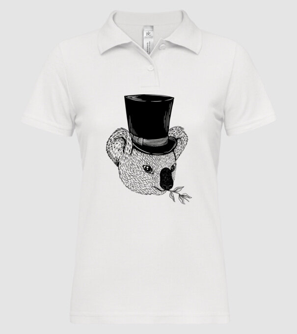 Cilindru Koala model alb pe tricou
