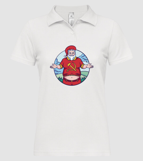 Moș Crăciun comunist model alb pe tricou