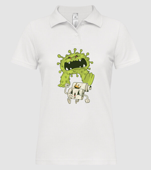 Coronavirus Monstru model alb pe tricou