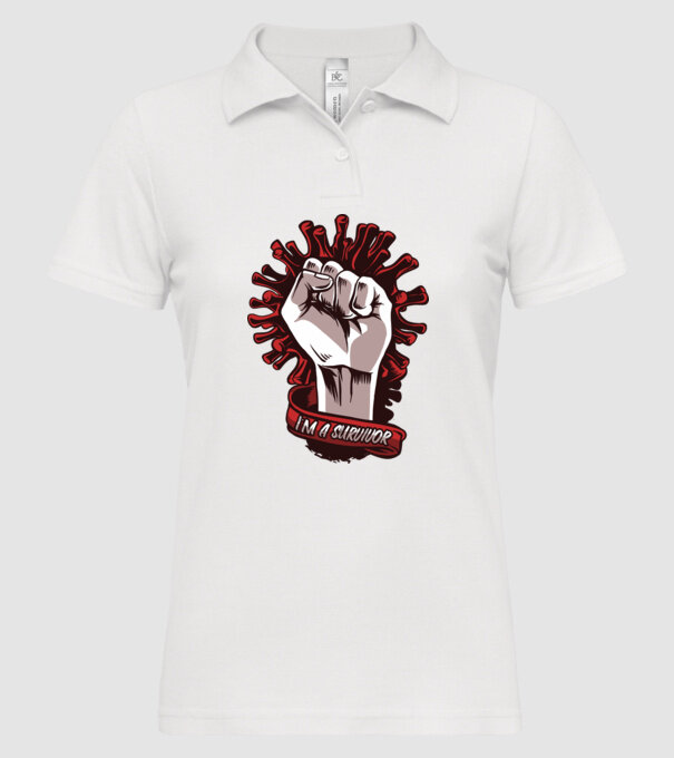 Supraviețuitor Coronavirus model alb pe tricou
