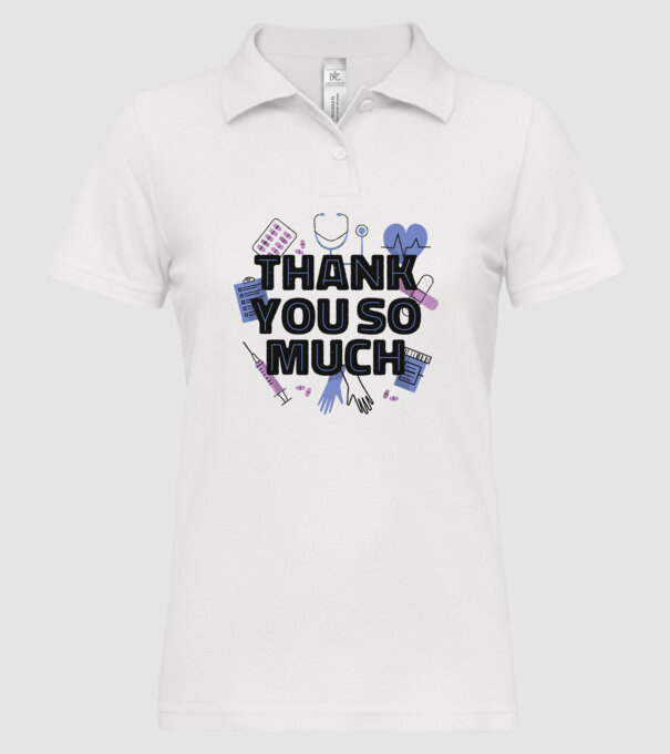 Mulțumim foarte mult - pentru medici model alb pe tricou