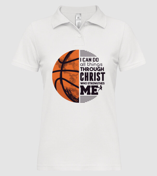 Cu ajutorul lui Hristos reușim Baschetbalist model alb pe tricou