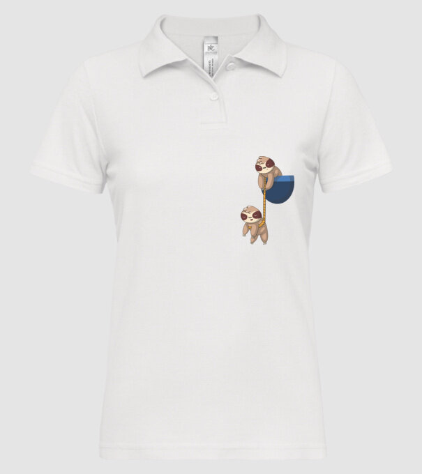 Leneș cu buzunar model alb pe tricou