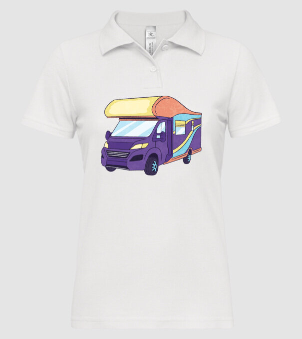 Autorulotă model alb pe tricou