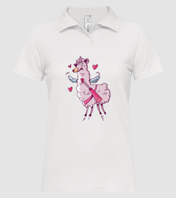 'Dragoste Llama pentru Valentine''s Day' model alb pe tricou