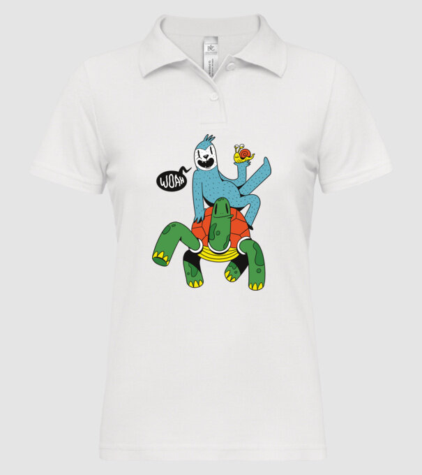 Animale lente model alb pe tricou