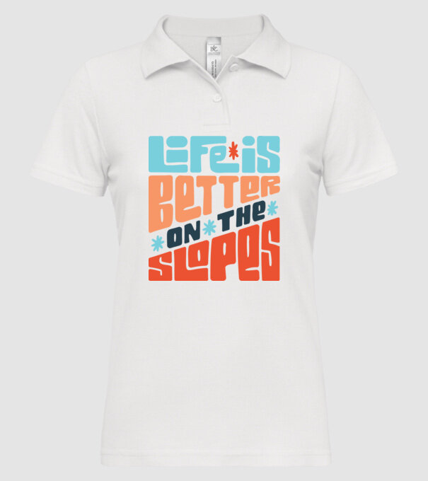 Life is better on the slopes - Snowboard model alb pe tricou
