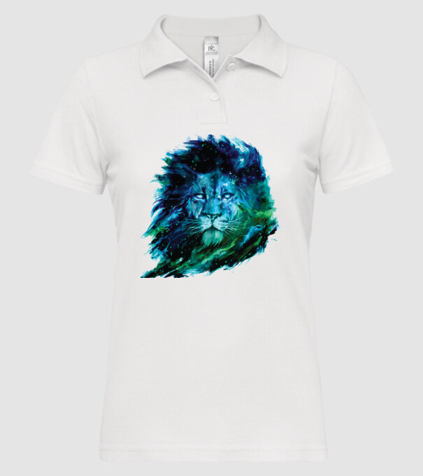 lion color splash model alb pe tricou
