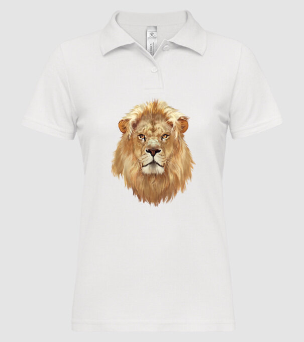 lion head paint model alb pe tricou