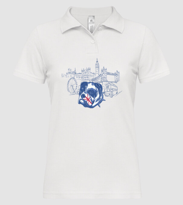 London Bulldog model alb pe tricou