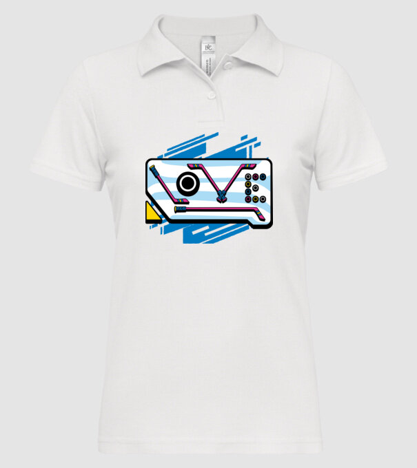 Love Hockey model alb pe tricou