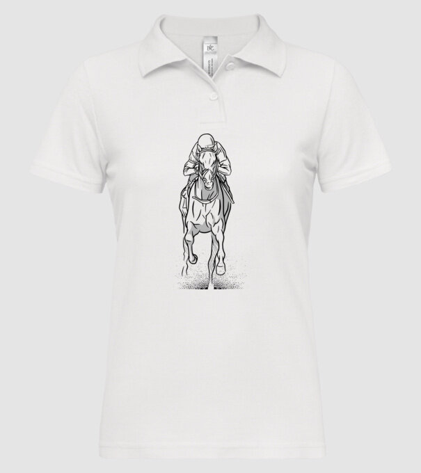 Cursă de cai model alb pe tricou