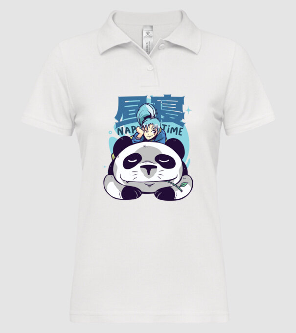 Anime Panda relaxare model alb pe tricou