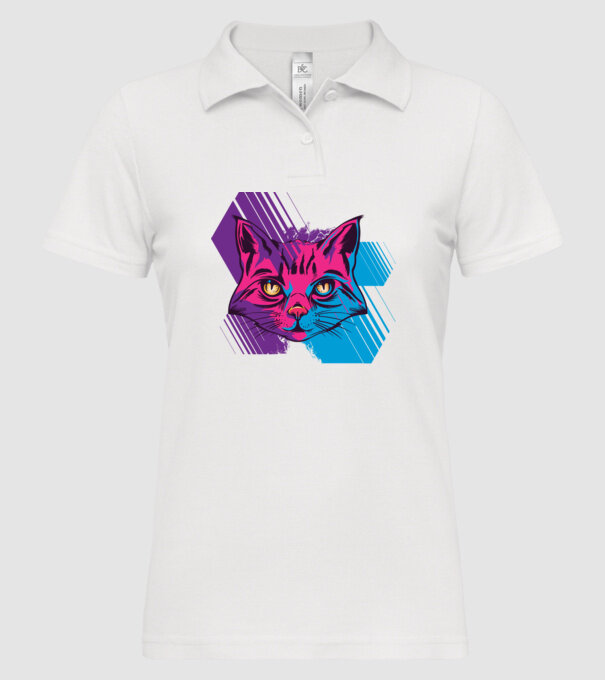 Cap pisică colorat model alb pe tricou