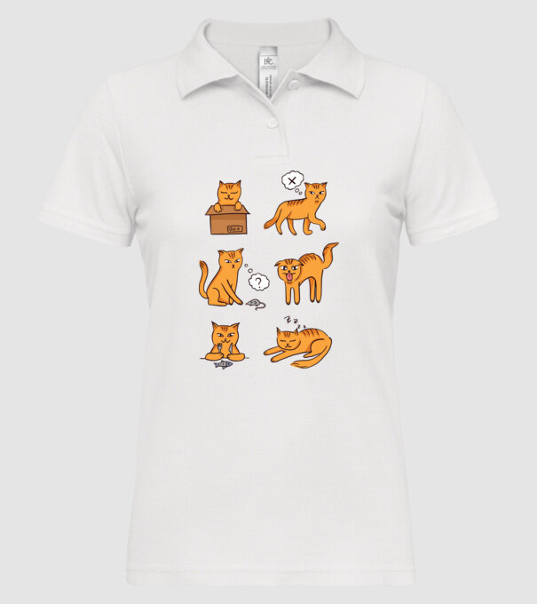 Caracteristici Pisică model alb pe tricou