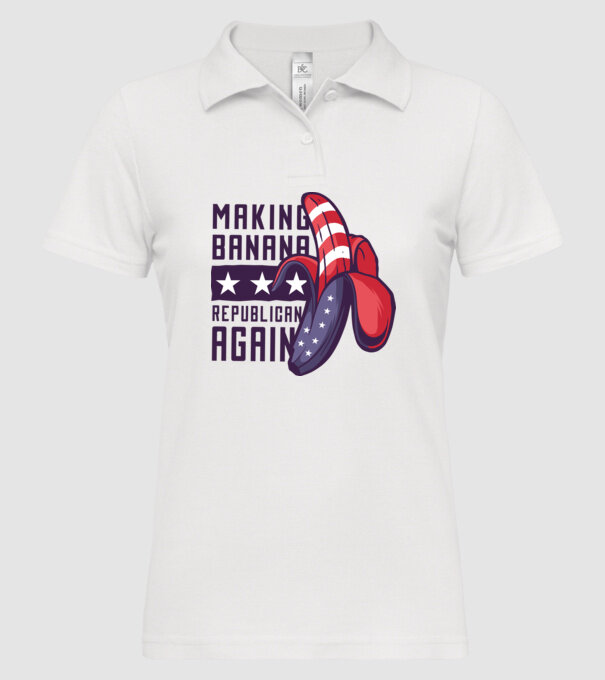 Make Banana Republican Again model alb pe tricou
