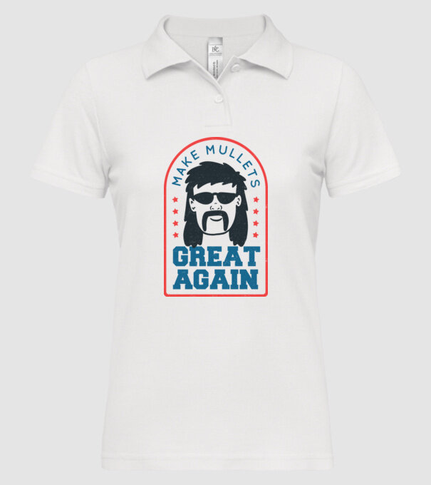 Make Mullets Great Again model alb pe tricou