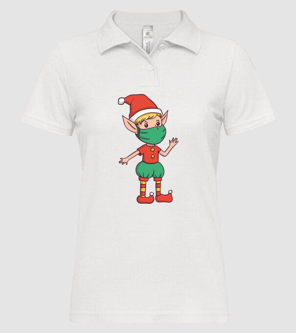 Elf cu mască model alb pe tricou