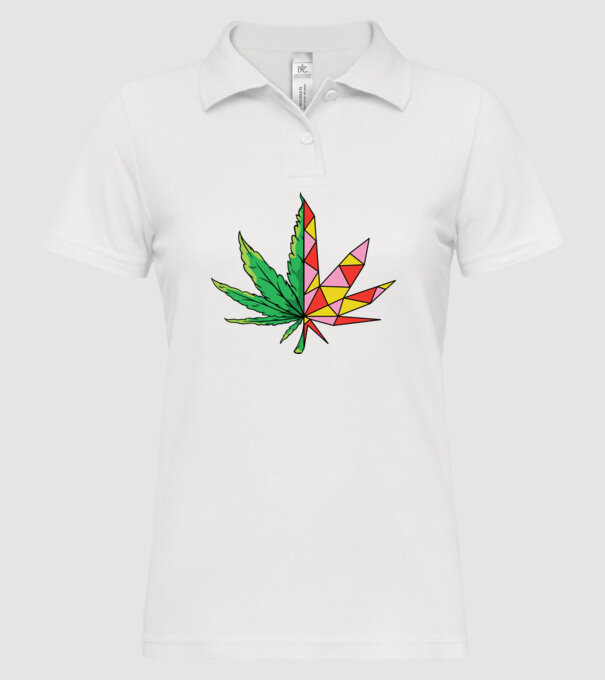 Frunză de marijuana model alb pe tricou