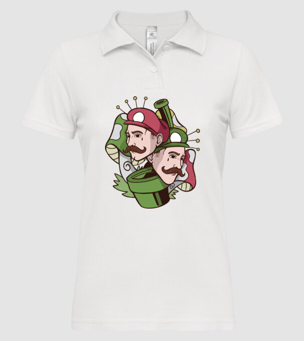 Mario și Luigi model alb pe tricou